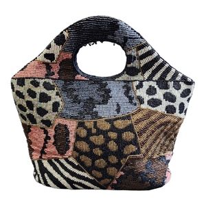 Vintage Multi Color Beaded Handbag